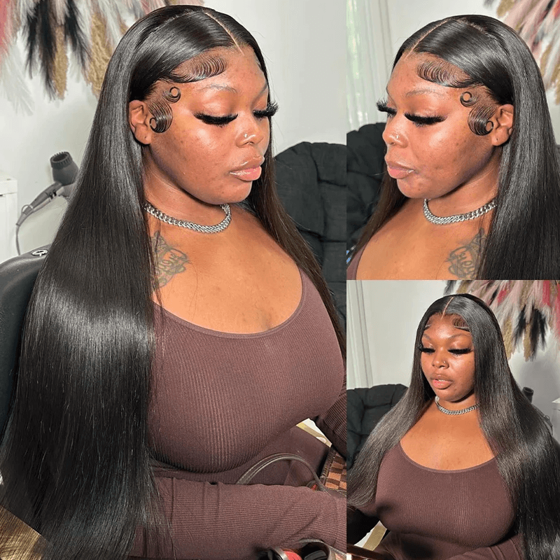 Missbuy Tiny Knots 6x5 Put On And Go Pre Cut Everything Straight Wear Go Wig