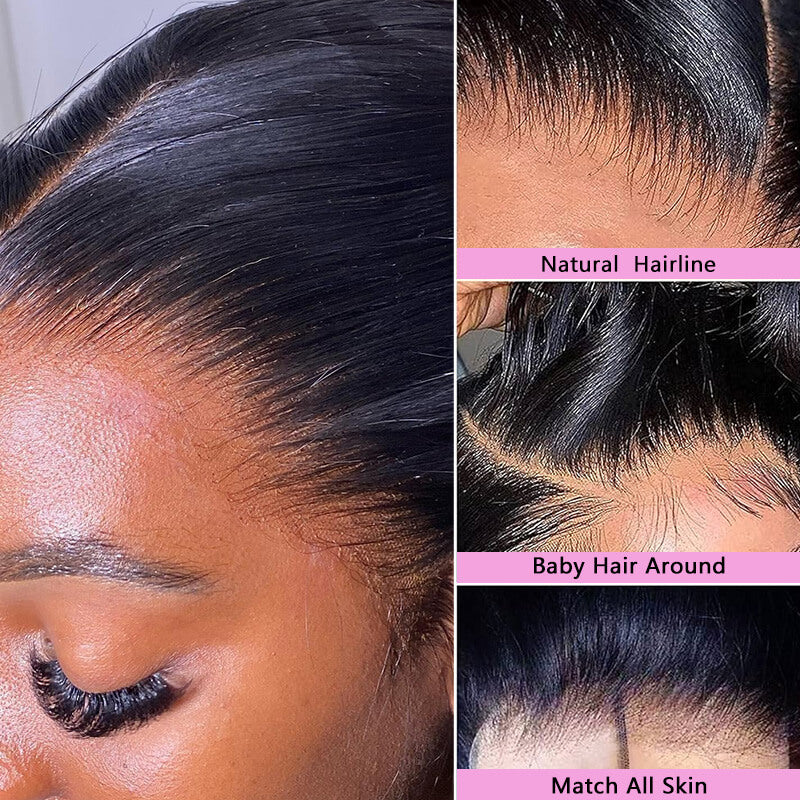 Missbuy 13X4 HD Lace Jerry Curly Black Natural Wig