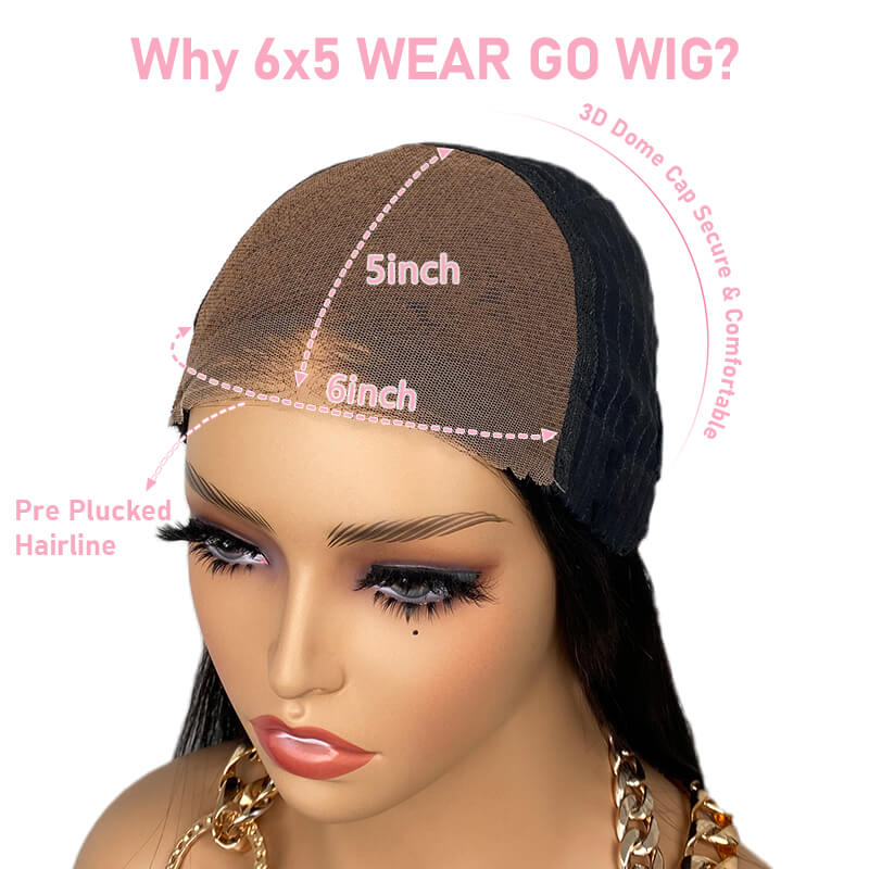 Missbuy 6x5 Wear & Go Skinlike Lace Closure Kinky Curly Wig