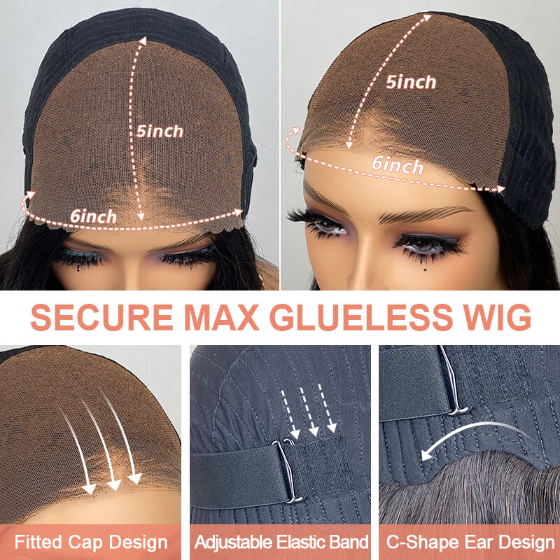 Missbuy Full End 6x5 Pre-Cut Wear & Go Glueless Body Wave C Part BoB Wigs