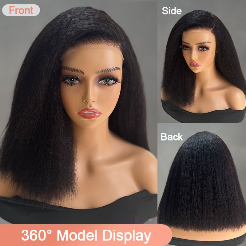 Missbuy Pre Everything 6x5 C part Wear Go Glueless Kinky Straight BoB Wig