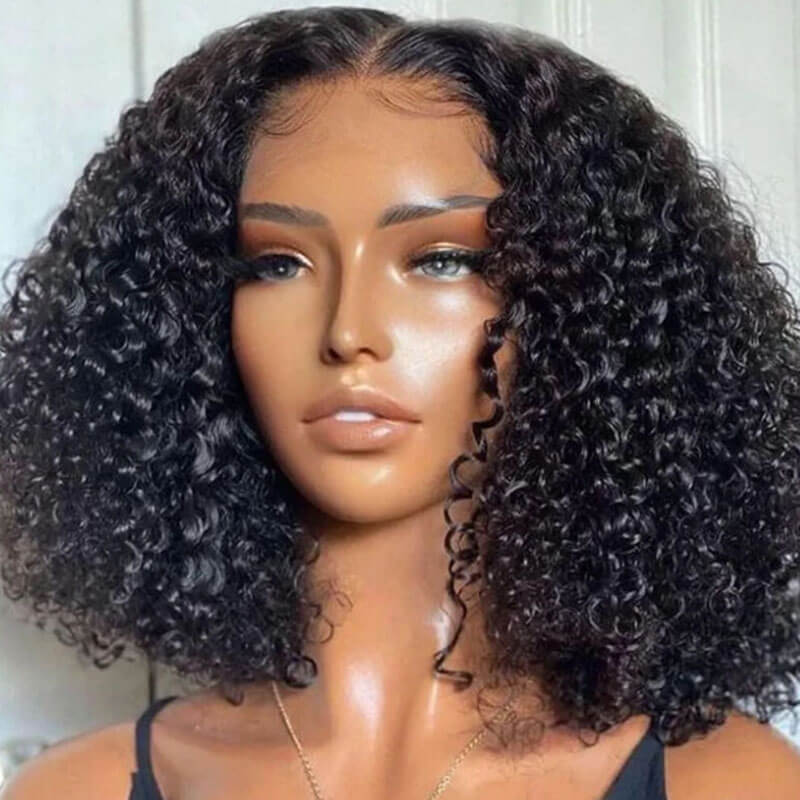 Missbuy 5x5 HD Lace Jerry Curly Short BoB Wig