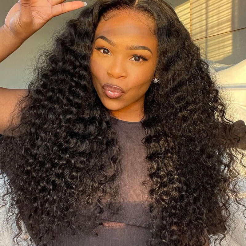 Missbuy 5x5 HD Lace Jerry Curly Wig