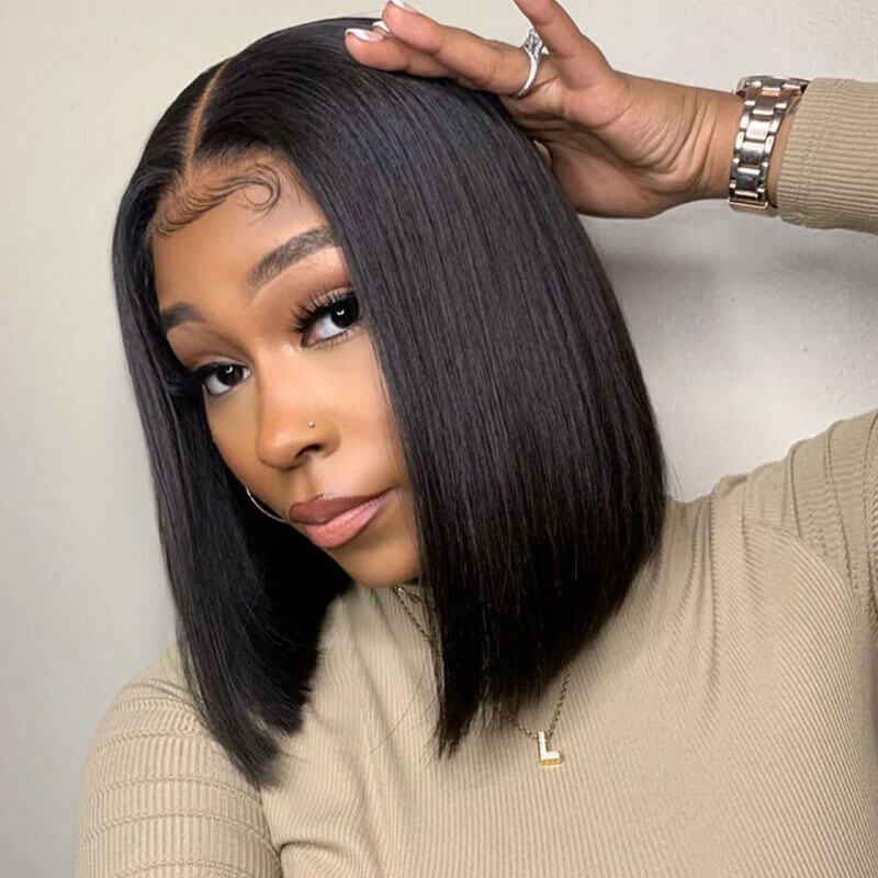 Missbuy 5x5 HD Lace Straight Short BoB Wig