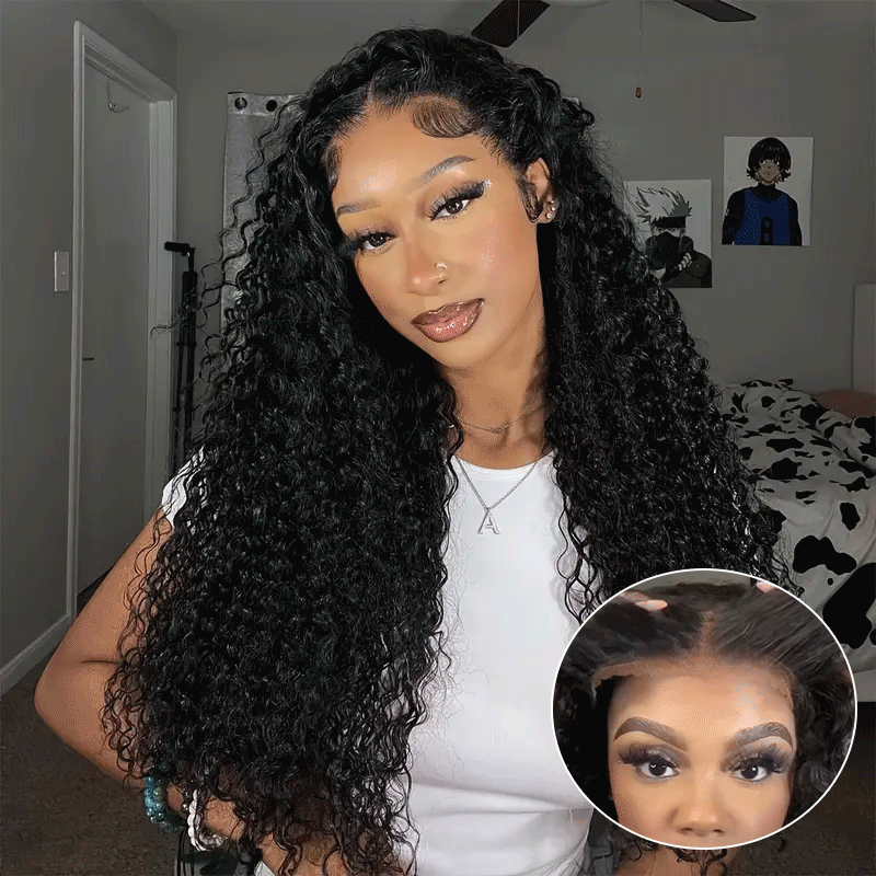 Missbuy 5x5 Lace Kinky Curly Wear & Go Pre-Cut Glueless Wig