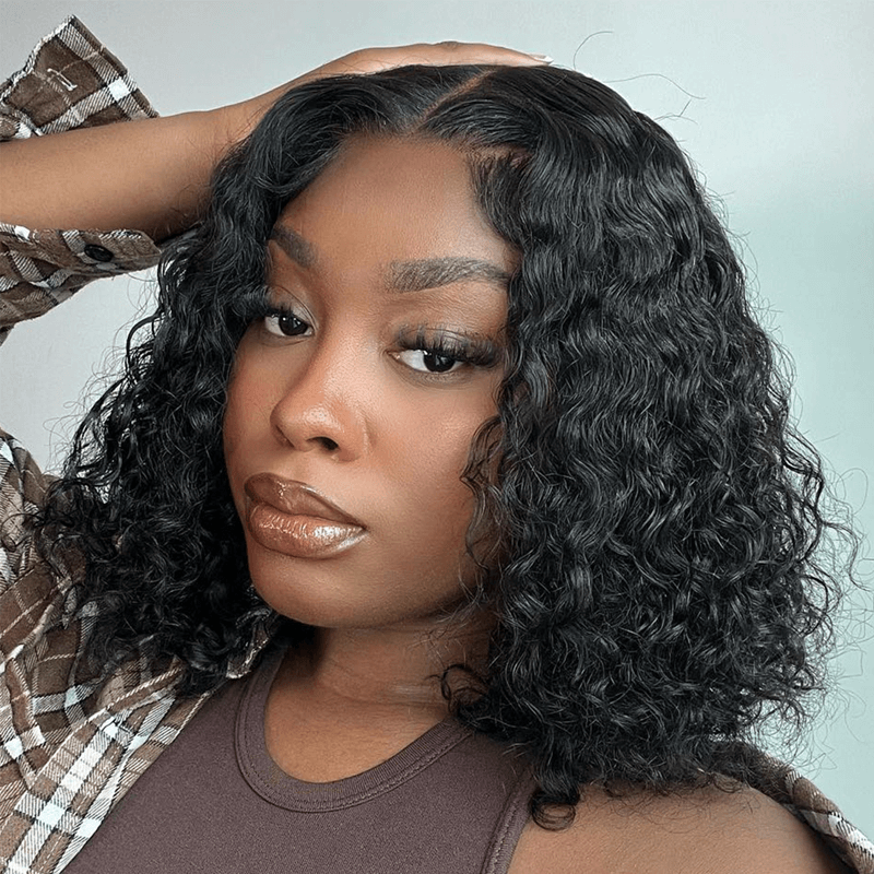 Missbuy C Part Natural Color Water Wave 6x5 Wear Go Glueless BoB Wig