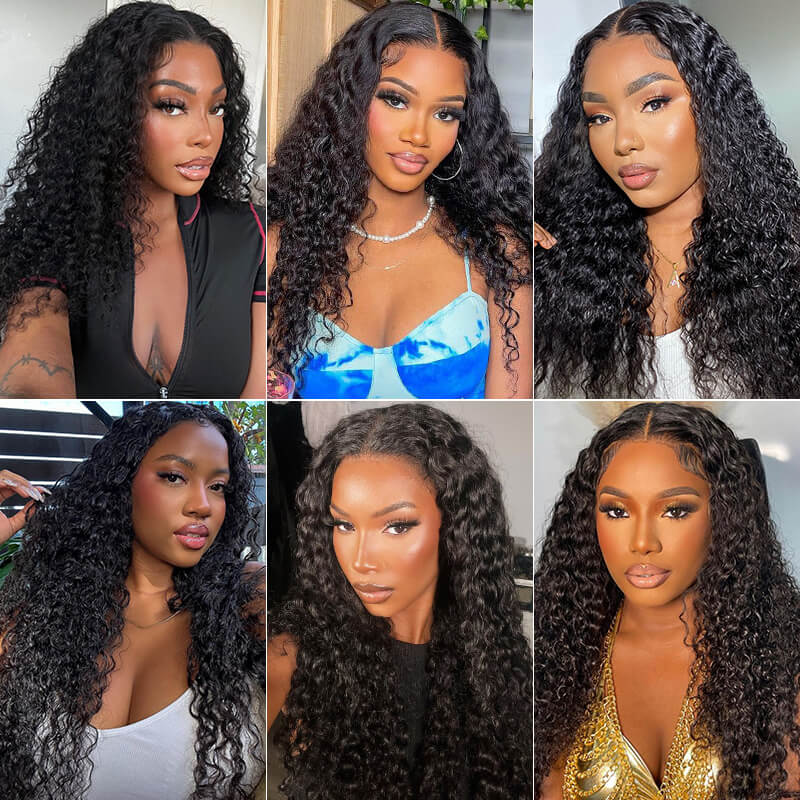 Missbuy 4 pcs Kinky Curly Human Hair Bundles