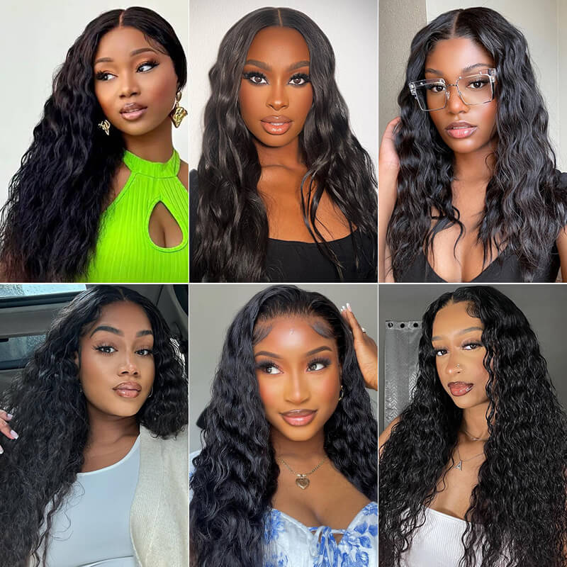 Missbuy 4 pcs Water Wave Human Hair Bundles