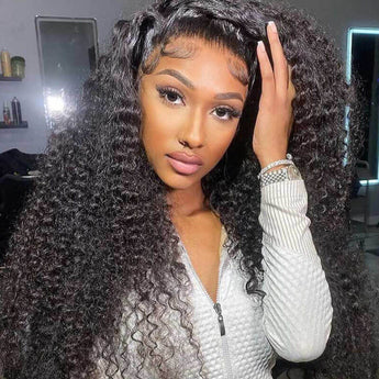 Missbuy 13X4 Lace Jerry Curly Glueless Wig