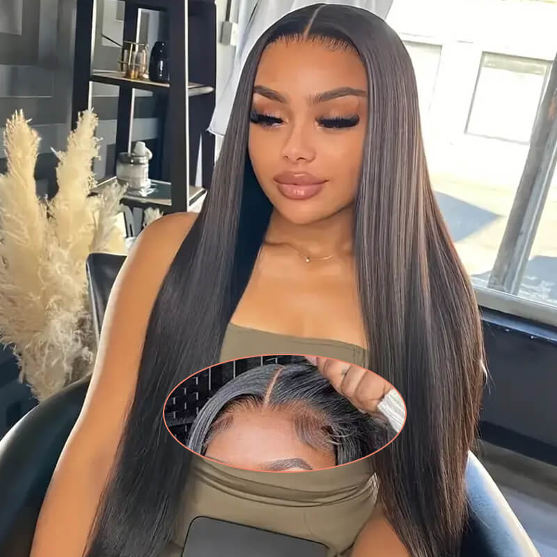 Missbuy Straight Wear Go Glueless Wigs Pre Cut 5x5 Lace Front Wig Beginner Friendly