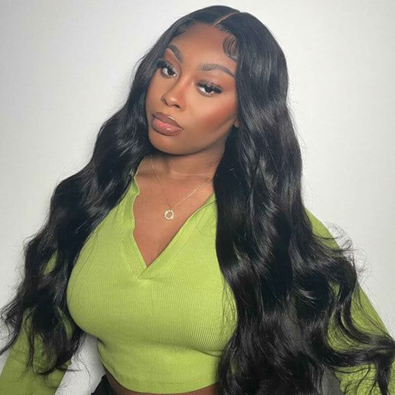 Missbuy 6x5 Put On And Go Glueless Lace Bleached Knots Body Wave Wig