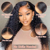 Missbuy Put On and Go 5x5 Pre Cut Lace Wear and Go Glueless Curly Wig for Women