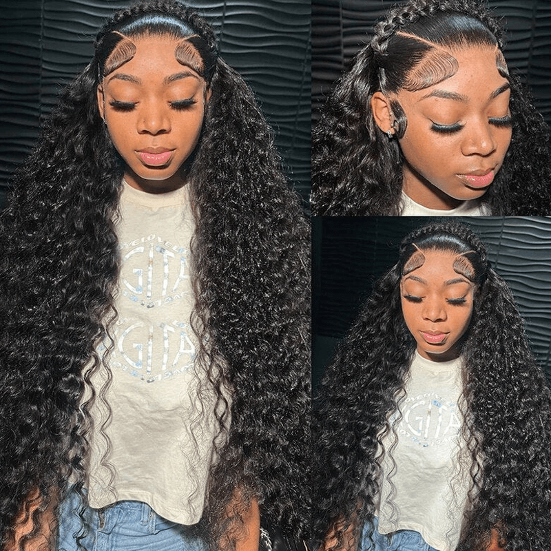 Missbuy Wear and Go Glueless Wigs Pre Cut Lace 5x5 Water Wave Human Hair Wigs for Black Women