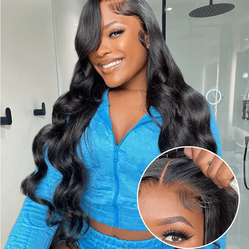 Missbuy 6x5 Put On And Go Glueless Lace Bleached Knots Body Wave Wig