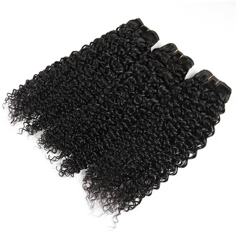 Missbuy 3 pcs Kinky Curly Human Hair Bundles