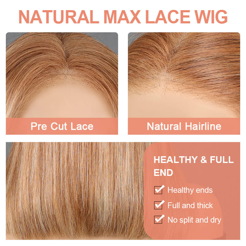 Missbuy  Pre Everything 6x5 Lace P6/22 Color Straight Wear & Go Gluless Short BoB Wig