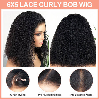 Missbuy Pre Bleached Tiny Knots C Part 6x5 Curly Wear Go Glueless Wig