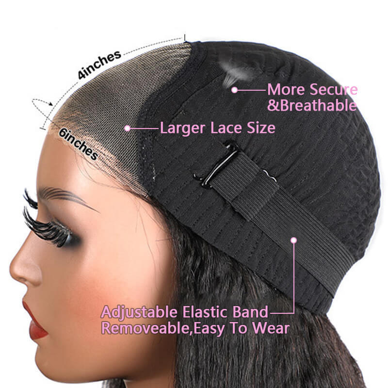 Missbuy 6X4 Lace Kinky Curly Glueless Wig