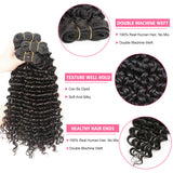 Missbuy 3 pcs Deep Wave Human Hair Bundles