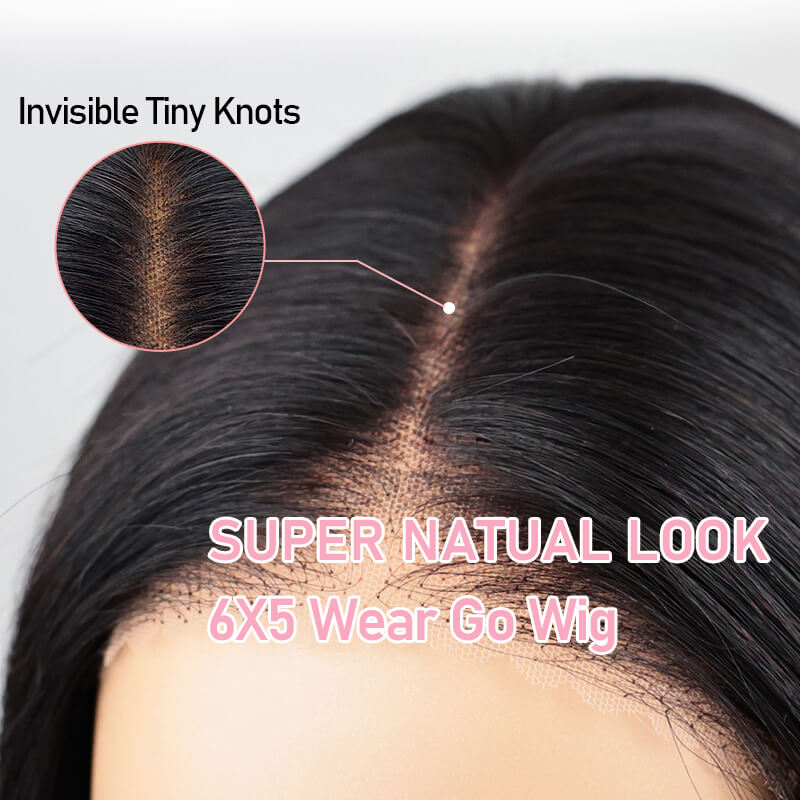 Missbuy 6x5 Wear Go Glueless Lace Water Wave Bleached Knots Pre Everything Wig