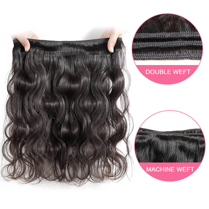 Missbuy 3 pcs Body Wave Human Hair Bundles