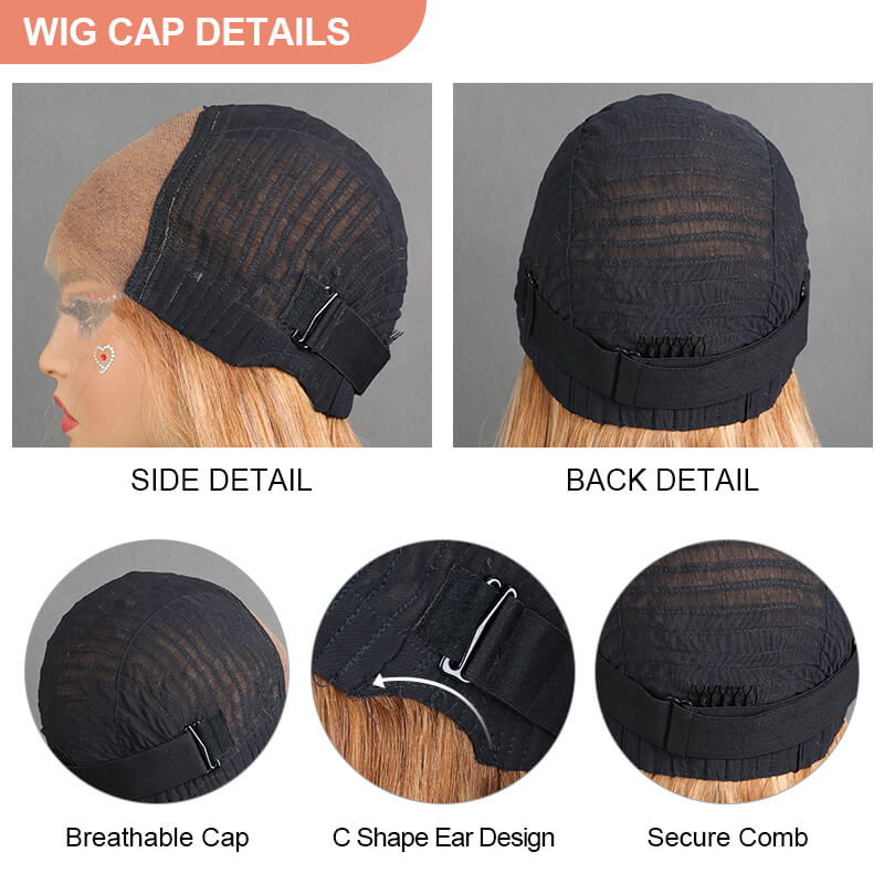 Missbuy  Pre Everything 6x5 Lace P6/22 Color Straight Wear & Go Gluless Short BoB Wig