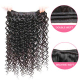 Missbuy 3 pcs Deep Wave Human Hair Bundles