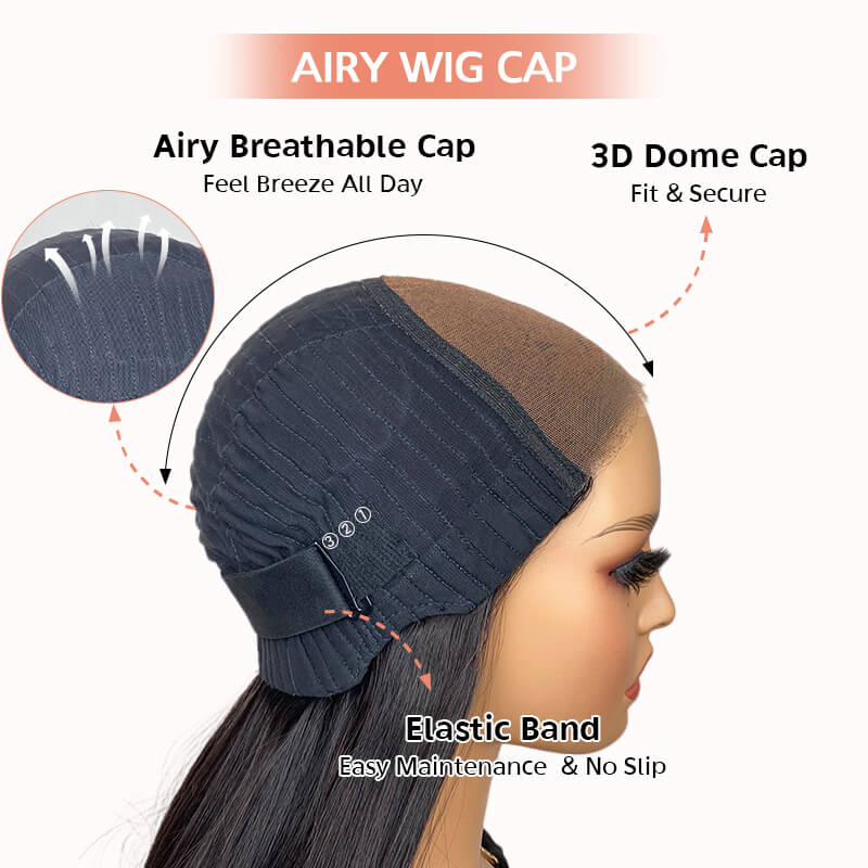 Missbuy Put On and Go 5x5 Pre Cut Lace Wear and Go Glueless Curly Wig for Women