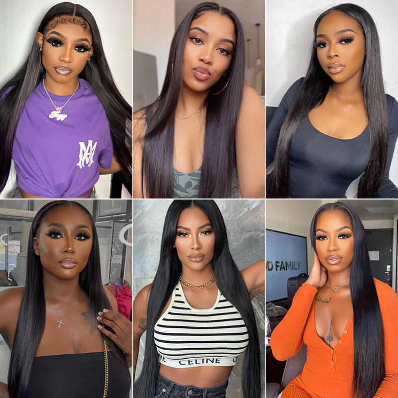 Missbuy 3 pcs Straight Human Hair Bundles