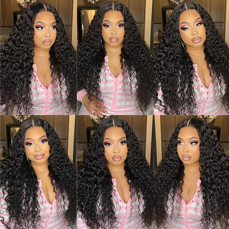 Missbuy 4x4 Lace Closure with 3 Bundles Water Wave