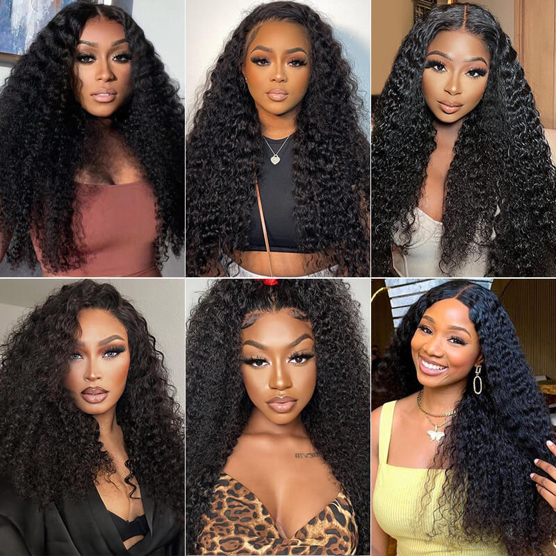Missbuy 3 pcs Kinky Curly Human Hair Bundles