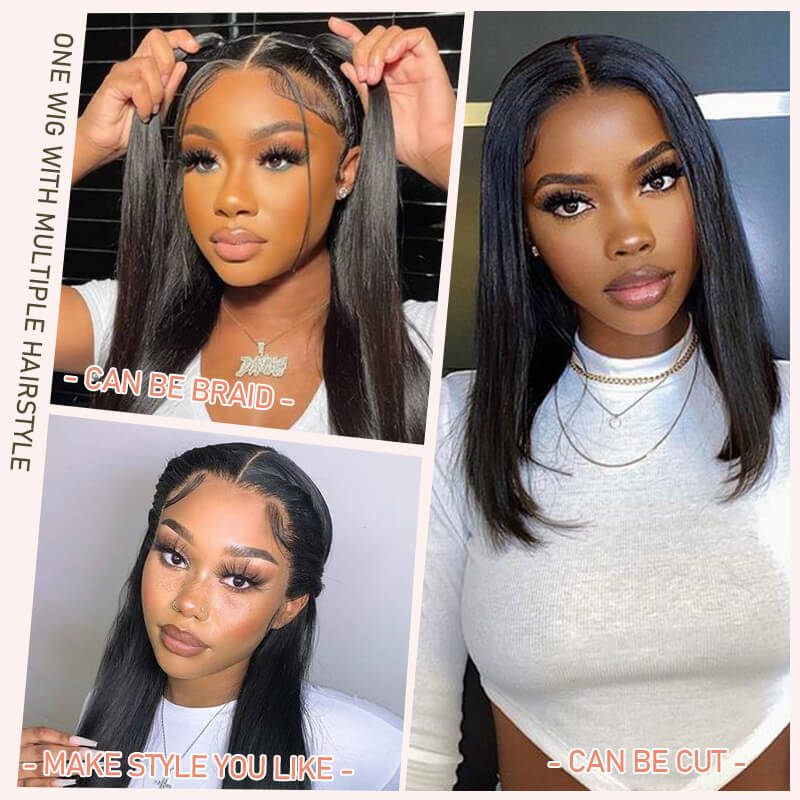 Missbuy Straight Wear Go Glueless Wigs Pre Cut 5x5 Lace Front Wig Beginner Friendly