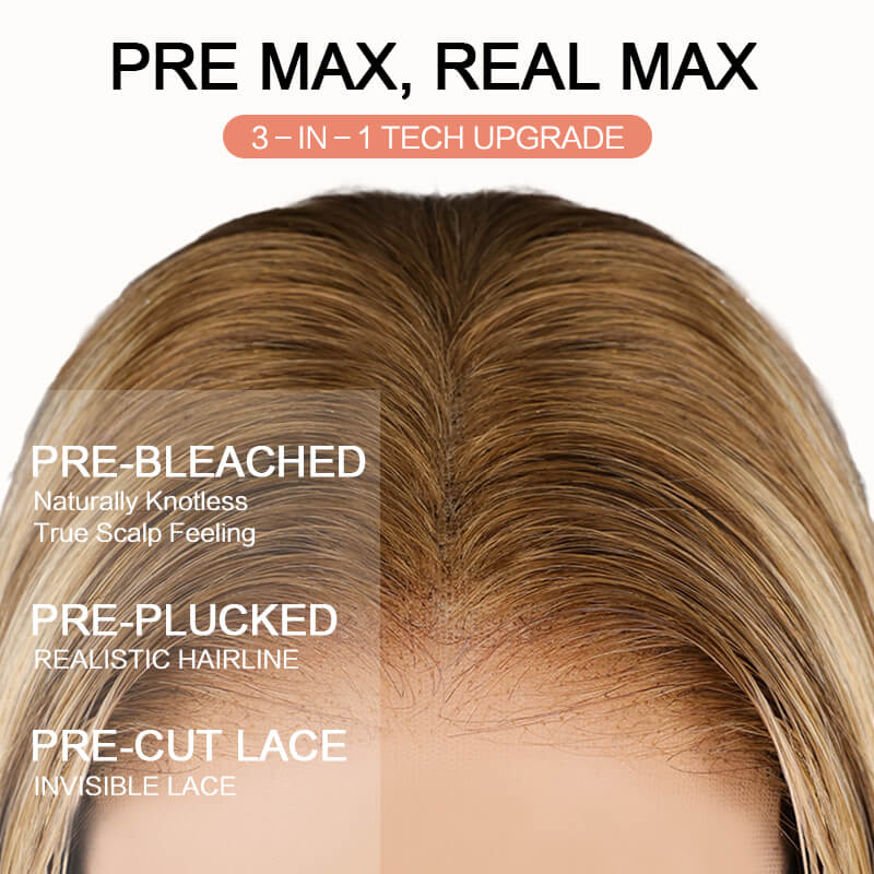 Missbuy 100% Virgin Human Hair Pre Everything 6x5 Lace P6/22 Color Straight Wear & Go Gluless Wig