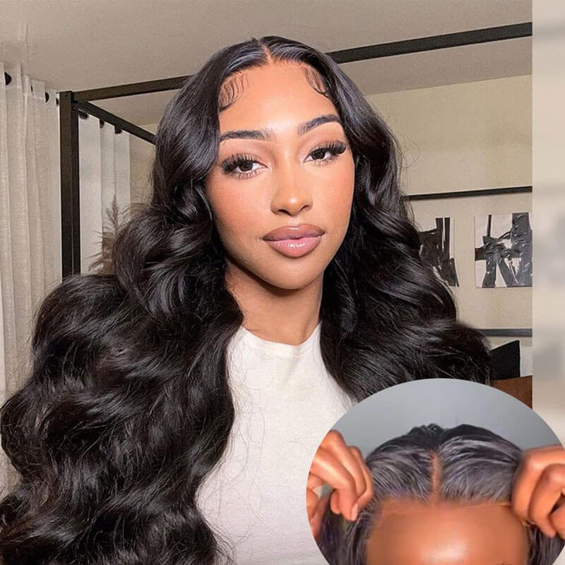 Missbuy 5x5 Lace Body Wave Wear and Go Glueless Wig Human Hair Pre Plucked Pre Cut Lace Front Wig