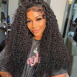 Missbuy Put On and Go 5x5 Pre Cut Lace Wear and Go Glueless Curly Wig for Women