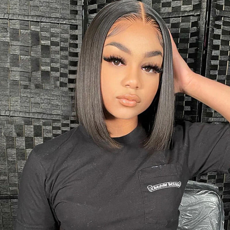 Missbuy Wear and Go Glueless 5x5 Pre Cut Lace Straight Bob Wig for Beginners