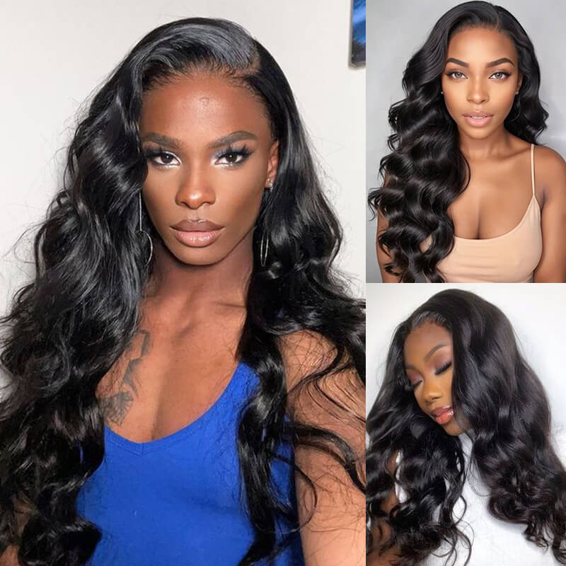 Missbuy 6x5 Put On And Go Glueless Lace Bleached Knots Body Wave Wig