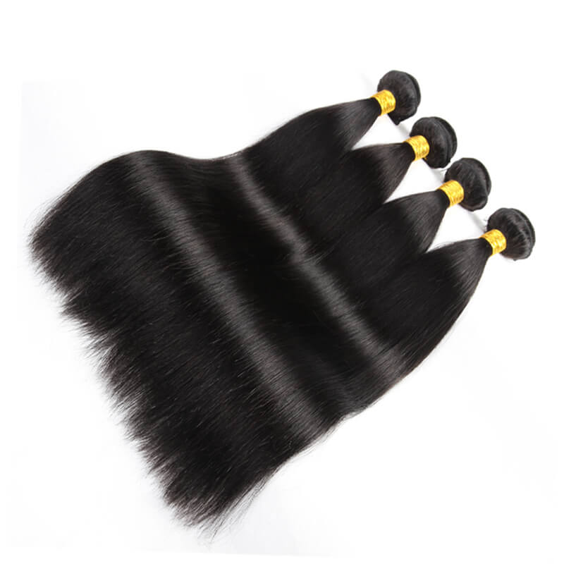 Missbuy 4 pcs Straight Human Hair Bundles