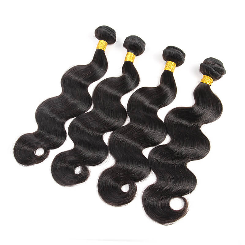 Missbuy 4 pcs Body Wave Human Hair Bundles