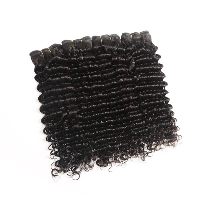 Missbuy 4 pcs Deep Wave Human Hair Bundles