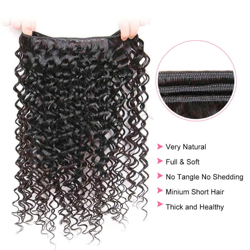 Missbuy 4 pcs Deep Wave Human Hair Bundles