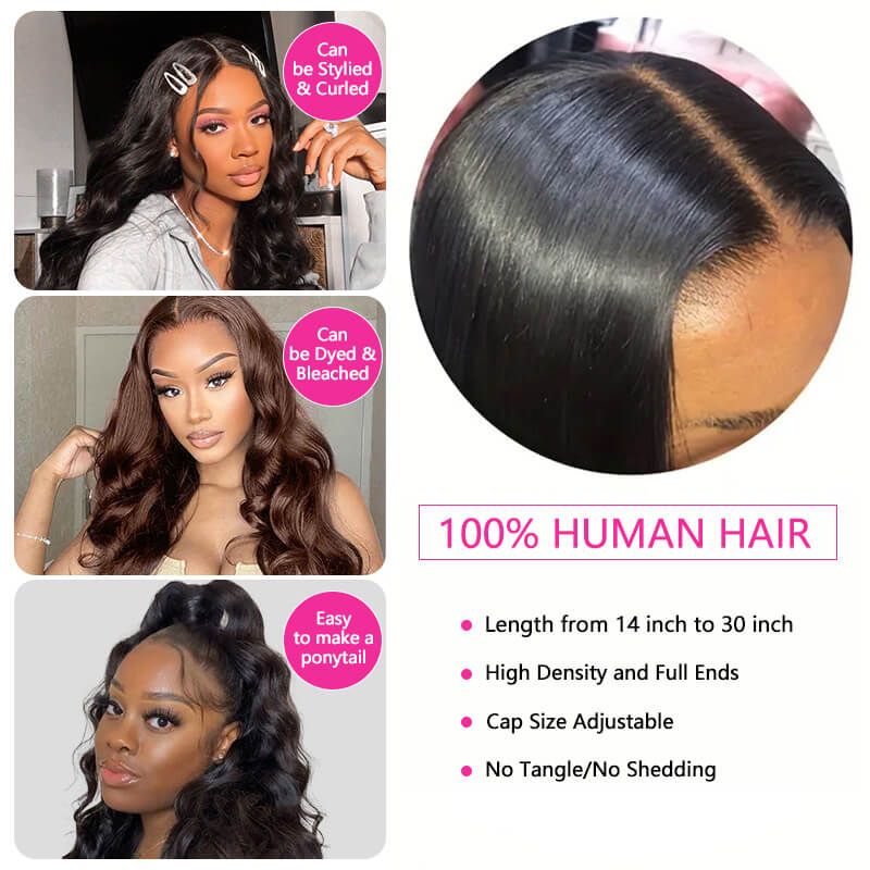 Missbuy 4x4 Body Wave Lace Closure Wig