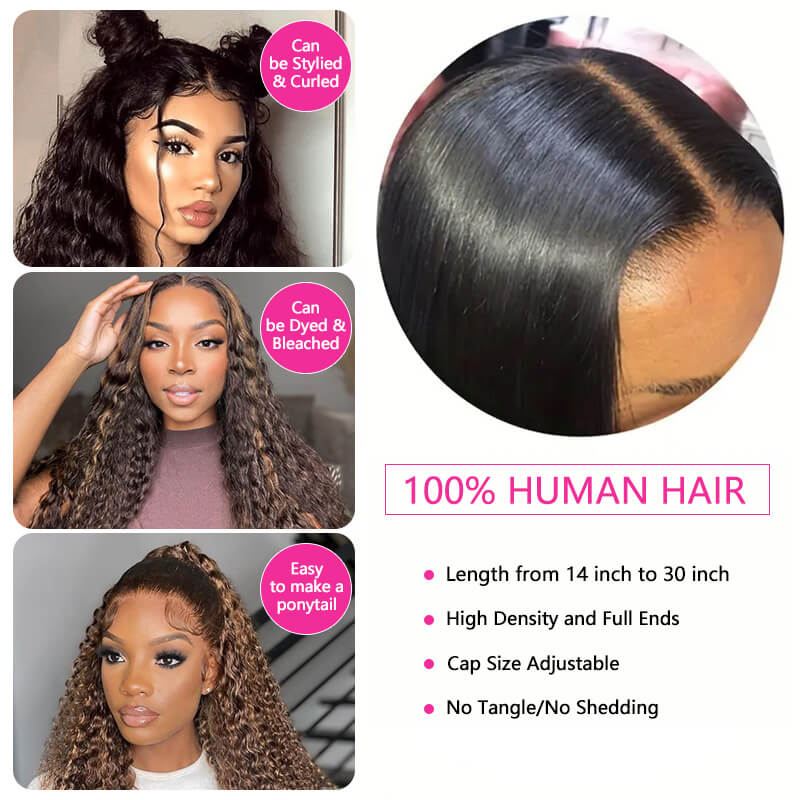 Missbuy 4x4 Kinky Curly Lace Closure Wig