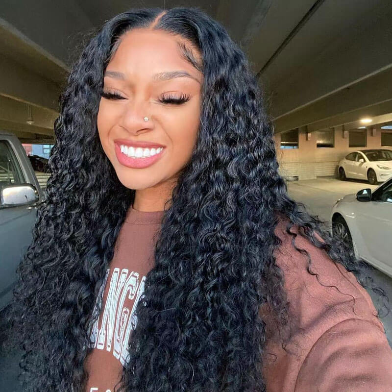 Missbuy 13X4 HD Lace Water Wave Wig