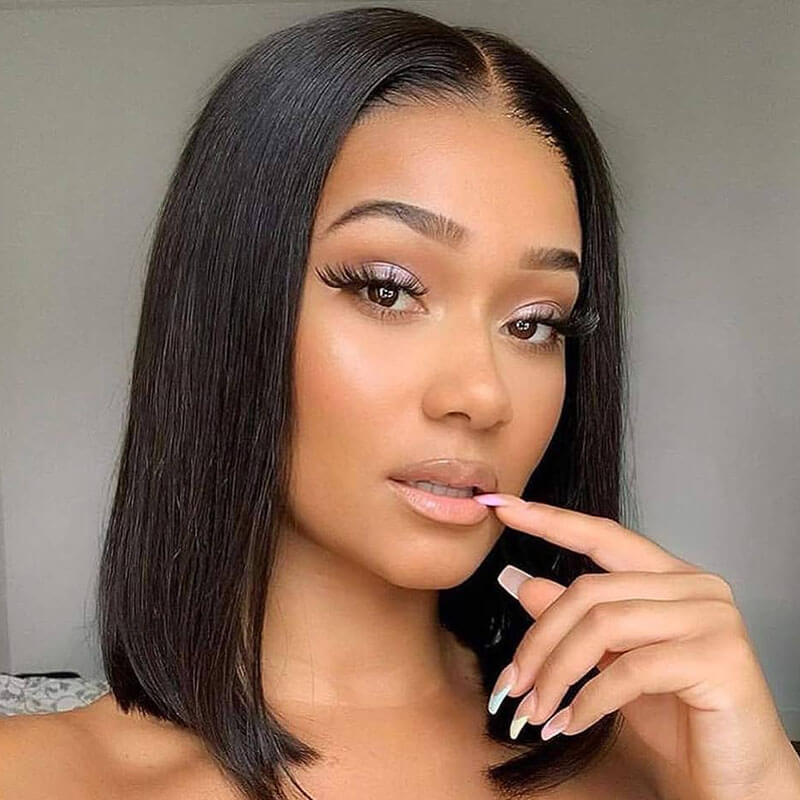 Missbuy 13x4 HD Lace Straight Short BoB Wig