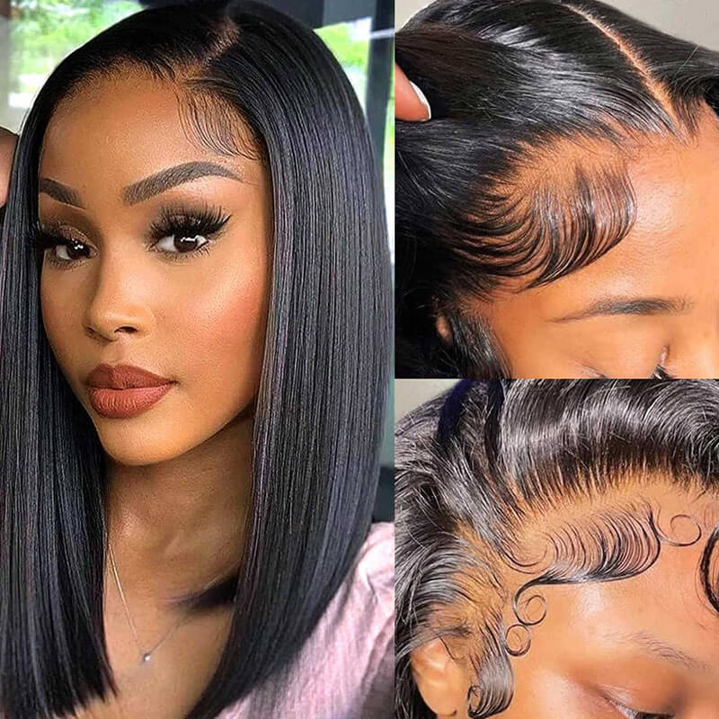 Missbuy 13x4 HD Lace Straight Short BoB Wig