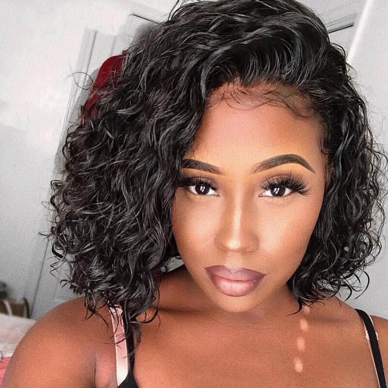Missbuy 13x4 HD Lace Water Wave Short BoB Wig