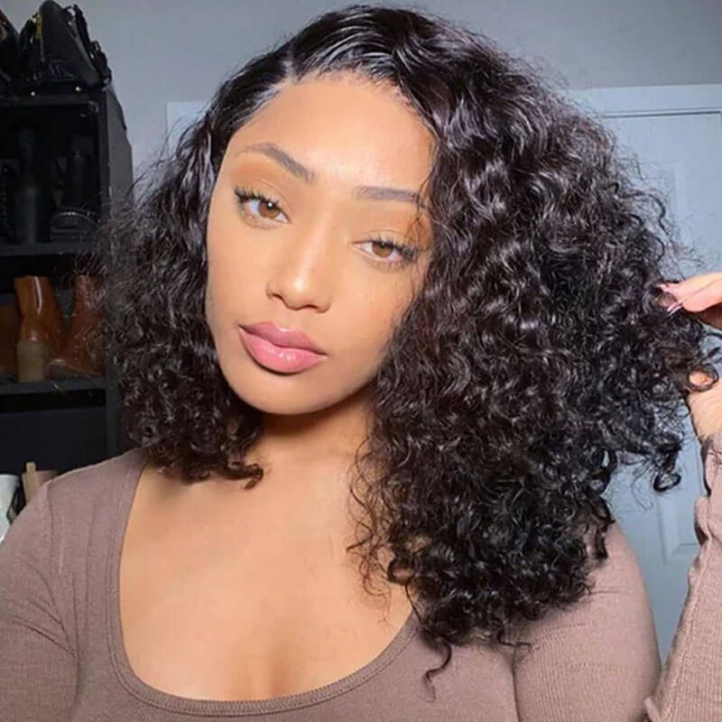 Missbuy 13x4 HD Lace Water Wave Short BoB Wig