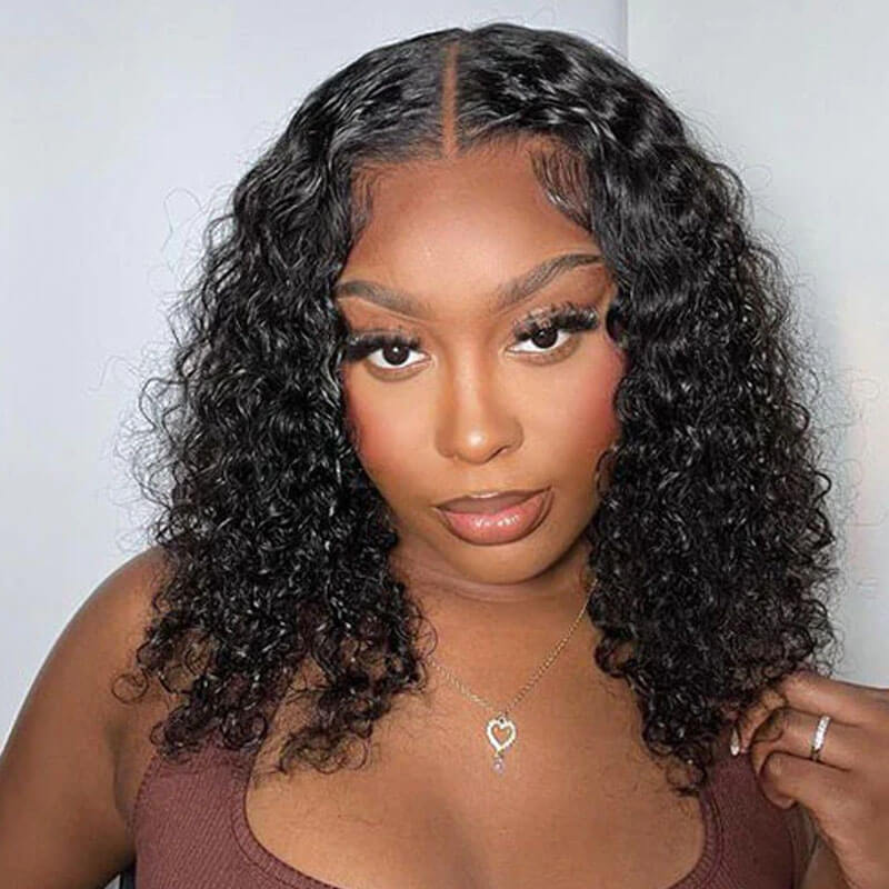 Missbuy 13x4 HD Lace Water Wave Short BoB Wig