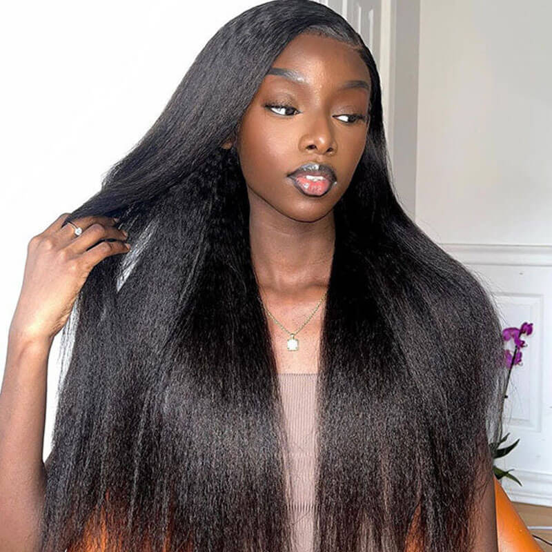 Missbuy 13x4 Lace Frontal Yaki Straight Wig